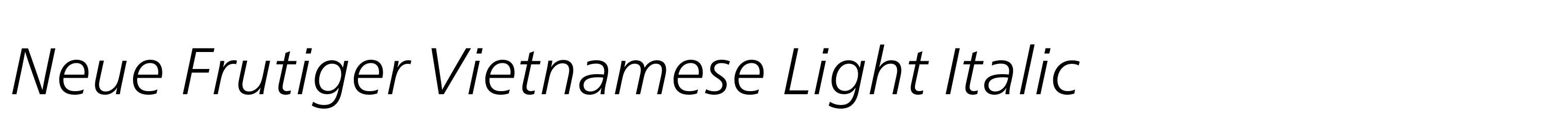 Neue Frutiger Vietnamese Light Italic